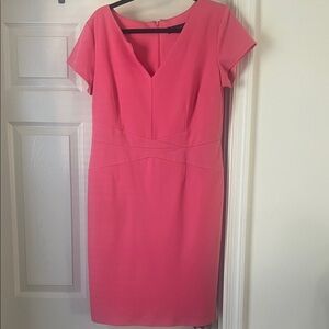 New York & Company V-Neck Pink Midi Dress
